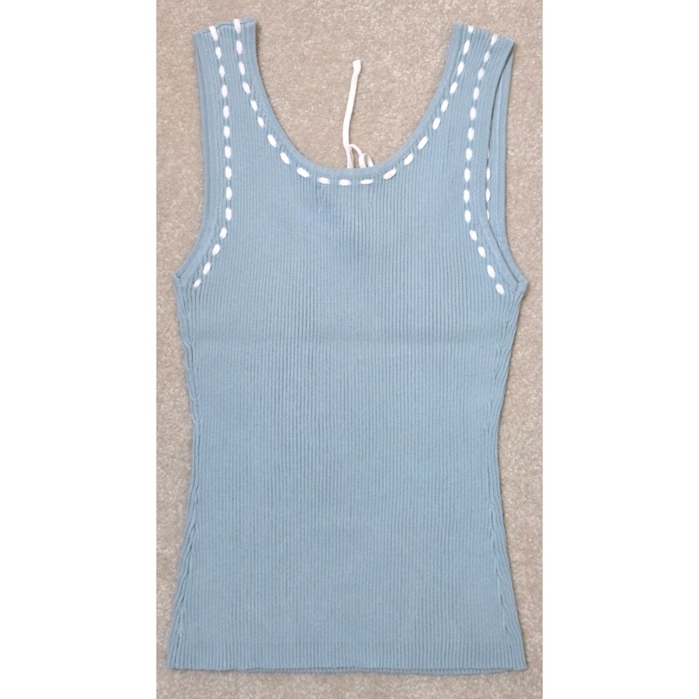 The Workshop Sleeveless Tank Top Women's M Sage NWT - Picture 2 of 6